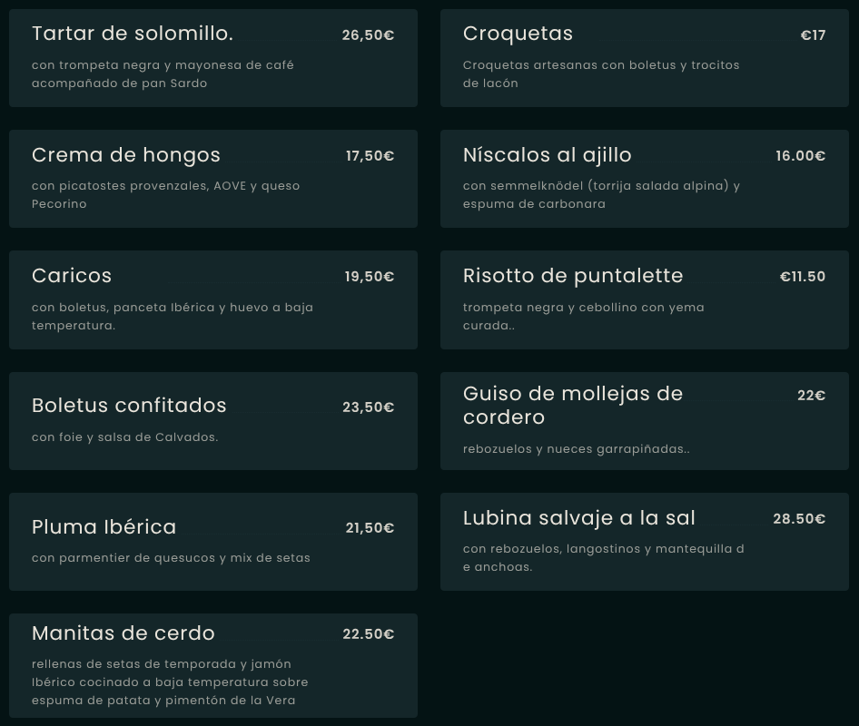Dónde comer setas en Cantabria